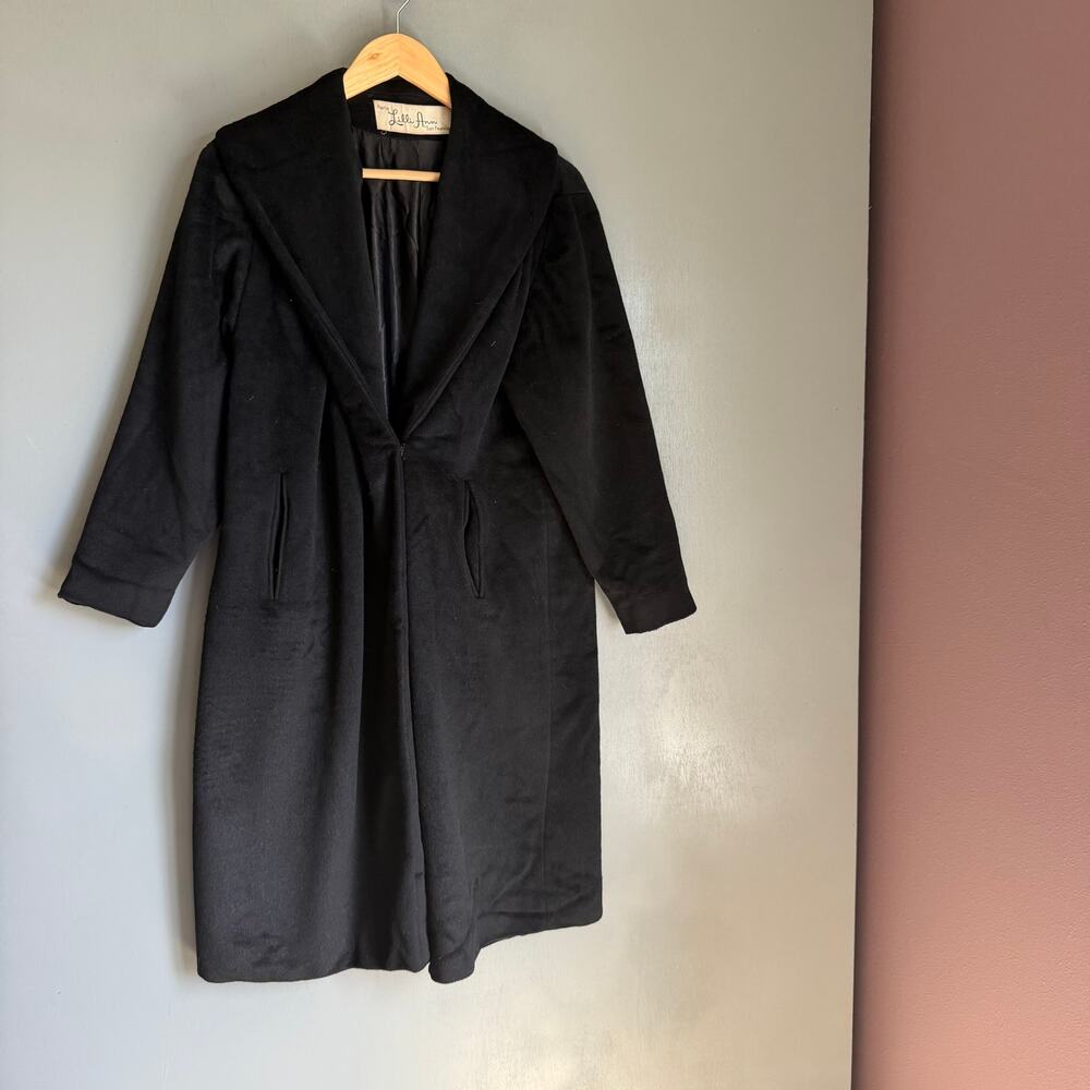 Vintage LILLI ANN Paris San Francisco Women's L Black 1950's Wool Fleece Jacket